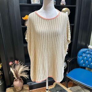 Manos Del Uruguay Cream Open Knit Sweater Size Large